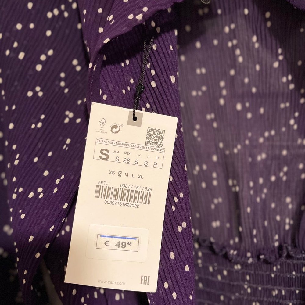 ZARA Purple Sheer Dress - Picture 3 of 3